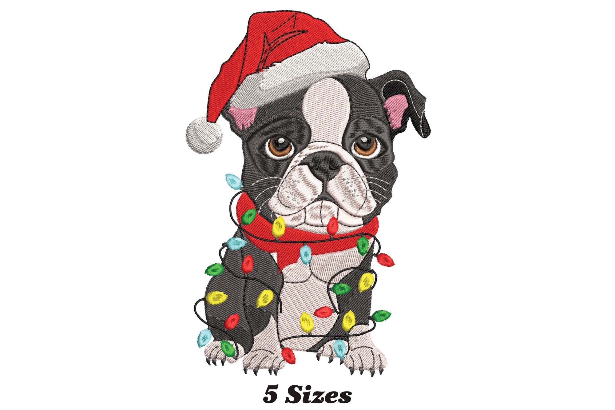 Lighting Boston Terrier Dog Christmas