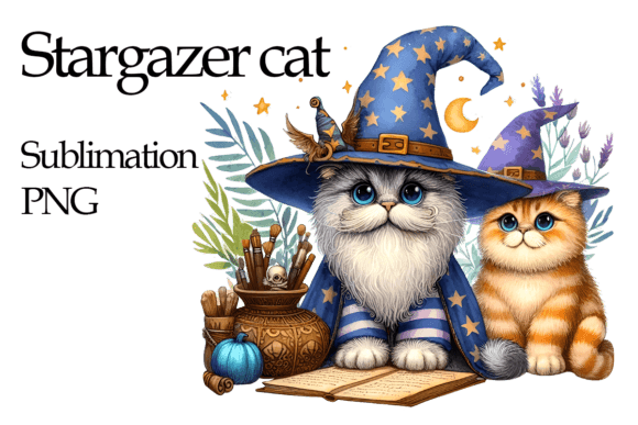 Magic Striped Cat Stargazer Sublimation Graphic Crafts By DarySmolly