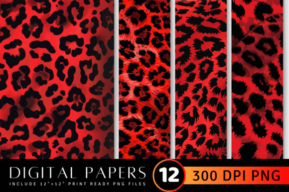Red Leopard Skin Christmas Pattern