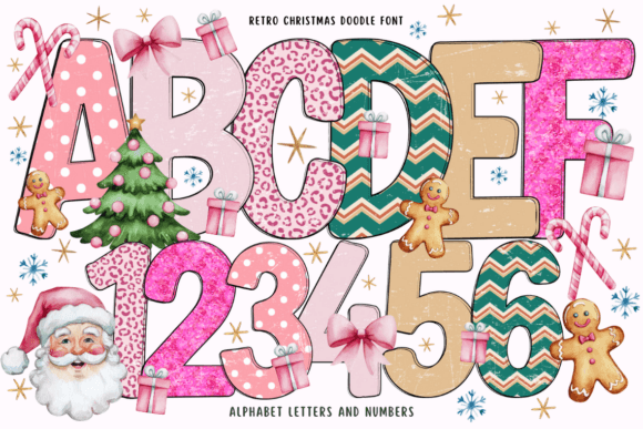 Retro Christmas Doodle Color Fonts Font By VividDoodle