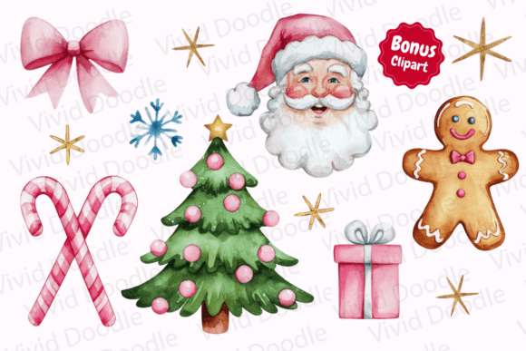 Retro Christmas Doodle Font PNG with transparent background - Preview 1