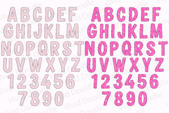 Retro Christmas Doodle Font PNG with transparent background - Preview 3