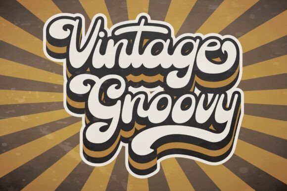 Retro Fancy Font PNG with transparent background - Preview 1