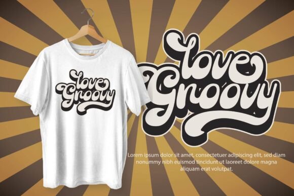 Retro Fancy Font PNG with transparent background - Preview 3