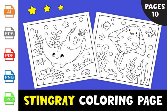 Stingray Coloring Page for Kids