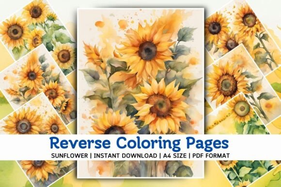 Sunflower Reverse Coloring Pages