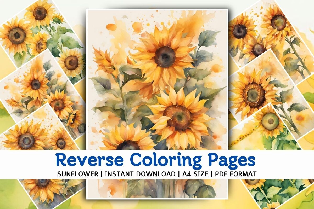 Sunflower Reverse Coloring Pages