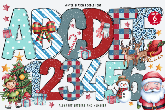Winter Season Doodle Fontes Coloridas Fonte Por VividDoodle