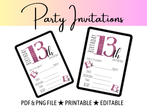 13th Birthday Invitation