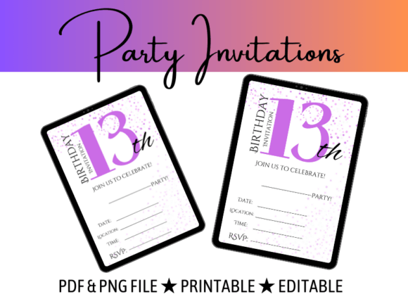 13th Birthday Invitation