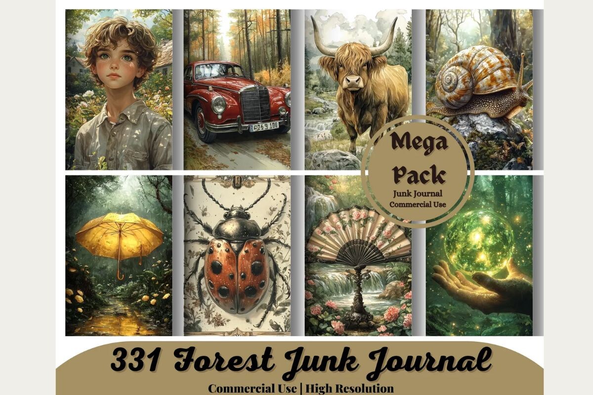 331 Forest Junk Journal Graphic by 99CentsCrafts · Creative Fabrica