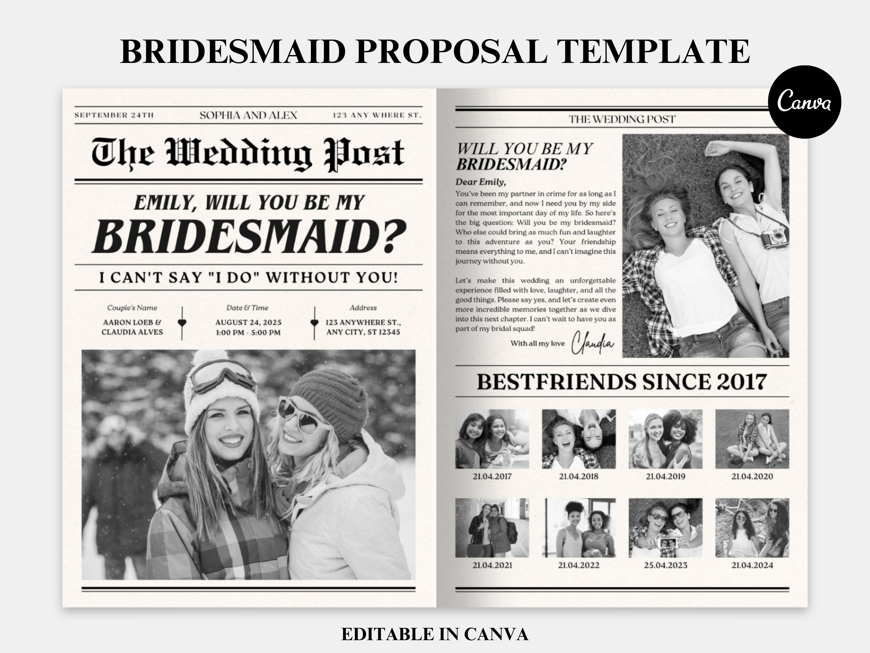 Bridesmaid Proposal Newspaper Flower.