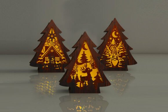 Christmas Tree Night Light Set of 3 laser cut file