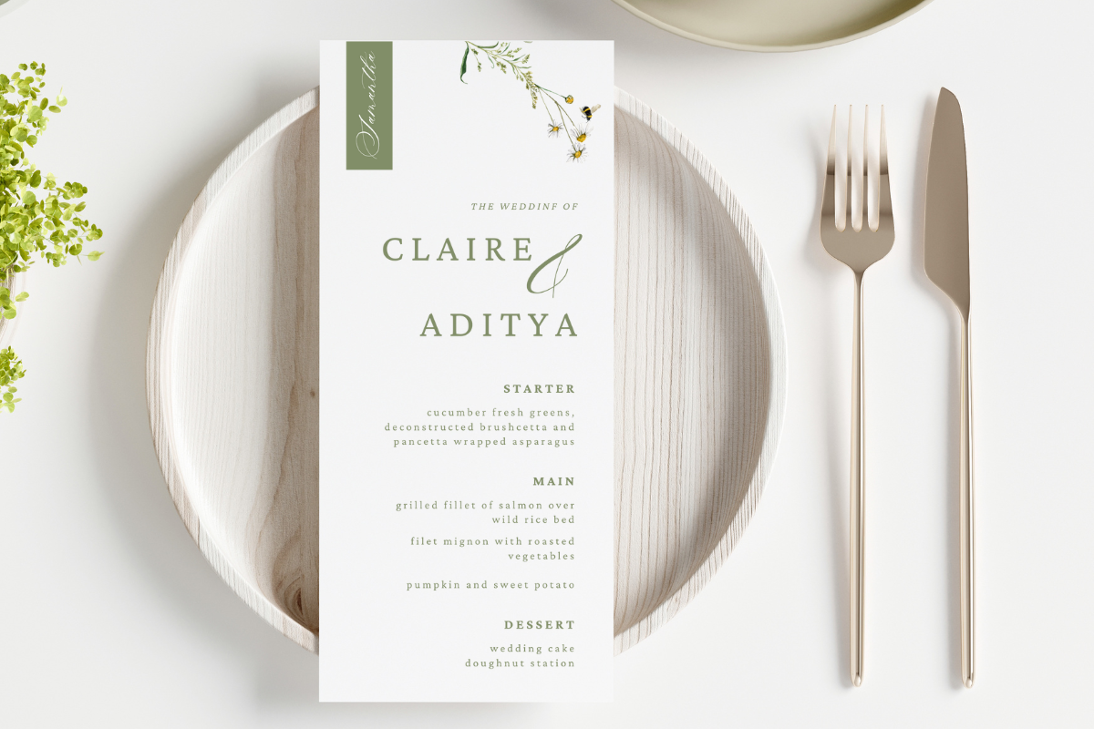 Flower Wedding Menu Template