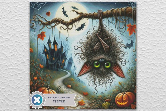 Halloween Funny Bat Cross Stitch Pattern