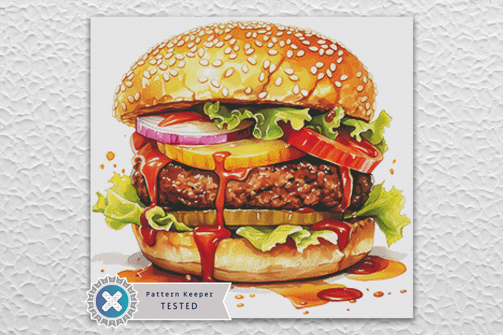 Hamburger Modern Cross Stitch Pattern