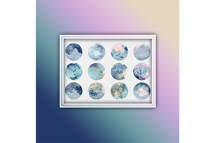 Moons Cross Stitch Pattern PDF