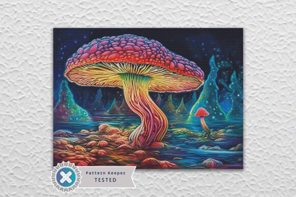 Mushroom Modern Cross Stitch Pattern PDF