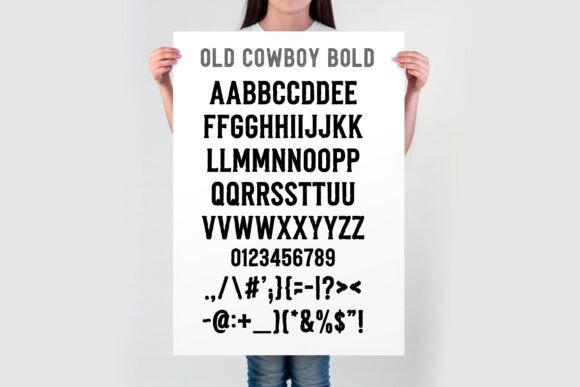 Old Cowboy Bold Font PNG with transparent background - Preview 2