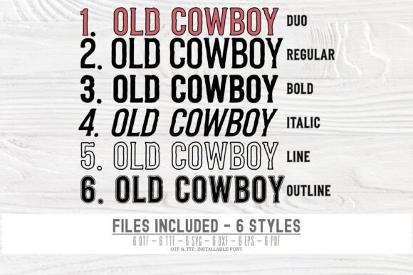 Old Cowboy Bundle Font PNG with transparent background - Preview 1