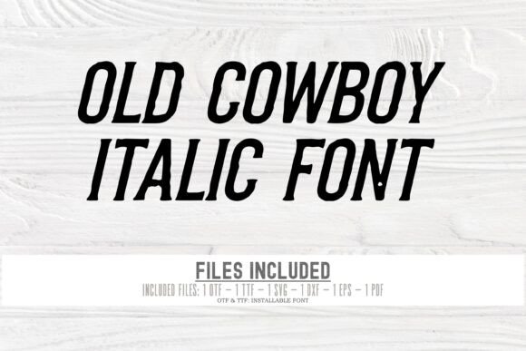 Old Cowboy Italic Font PNG with transparent background - Preview 1