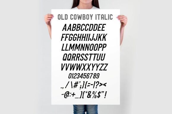 Old Cowboy Italic Font PNG with transparent background - Preview 2
