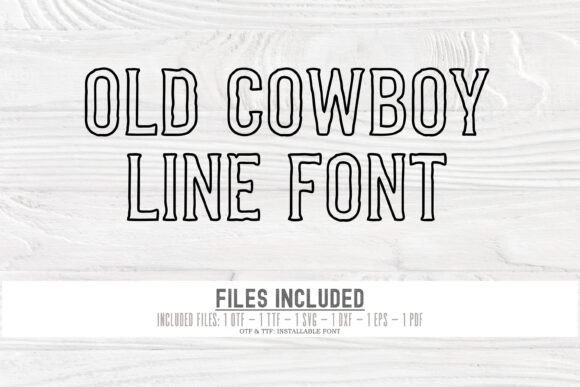 Old Cowboy Line Font PNG with transparent background - Preview 1