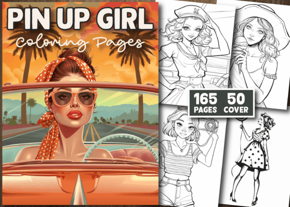 Pin Up Girl Coloring Pages