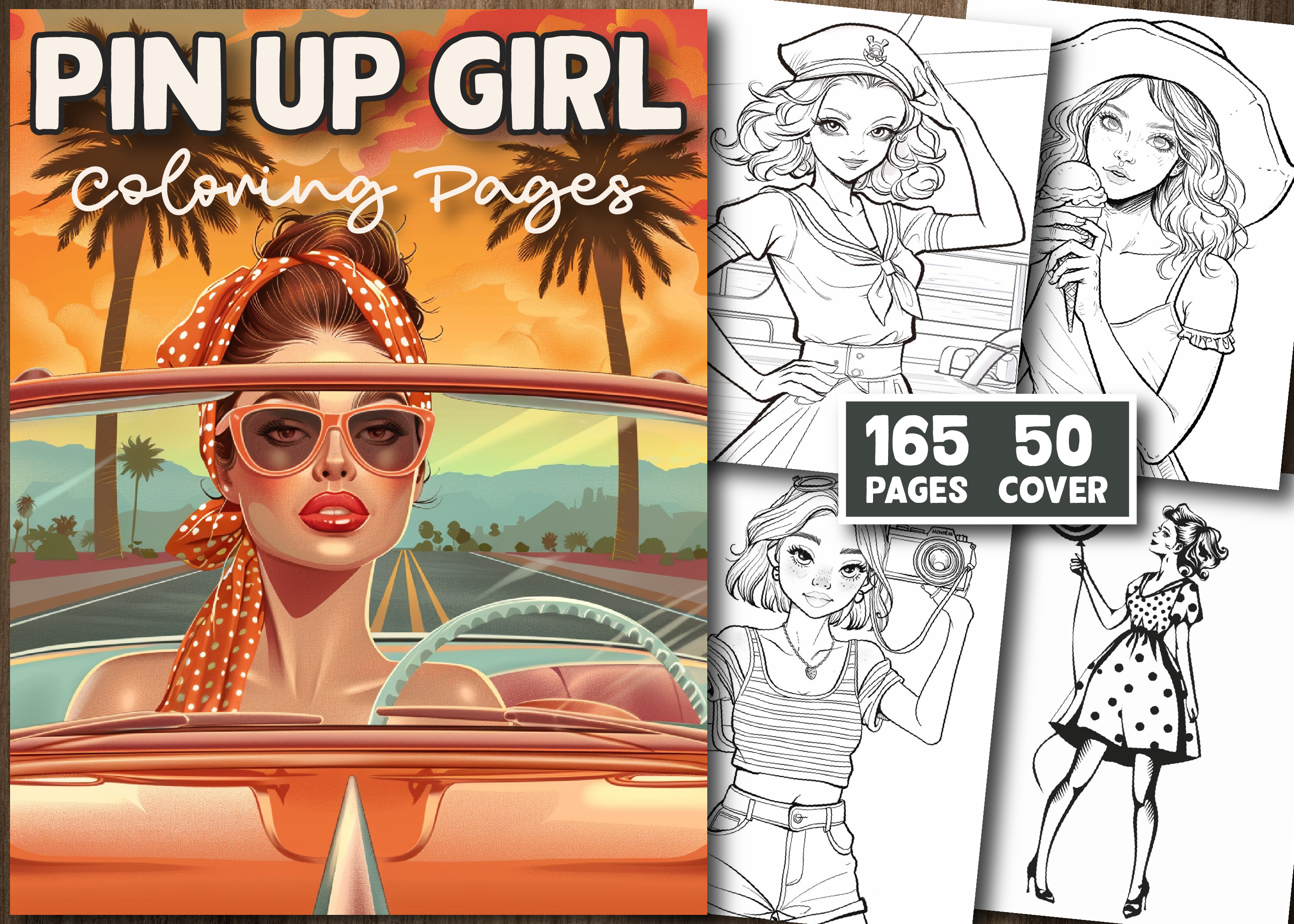 Pin Up Girl Coloring Pages