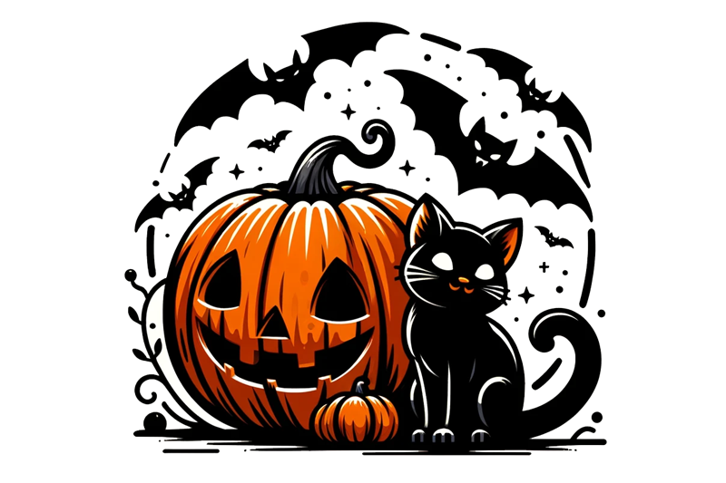 Pumpkin and Cat