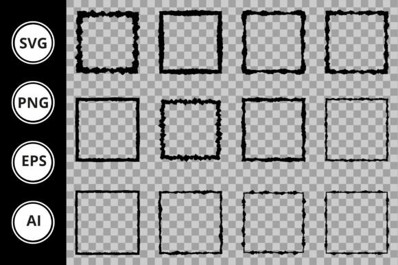 Square Border Ripped Paper Frames Png