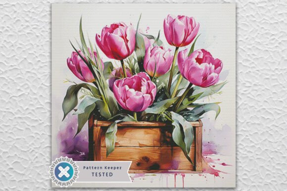 Tulip Bouquet Cross Stitch Pattern PDF