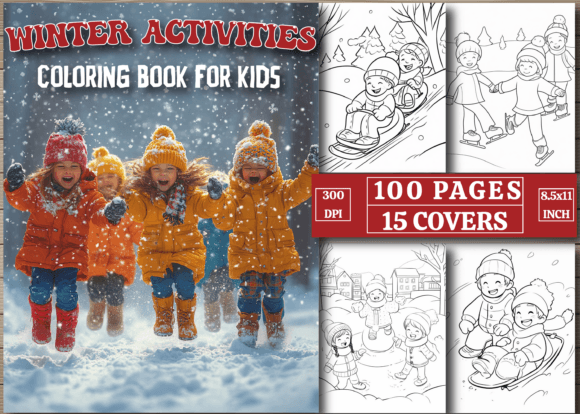 Winter Activities Coloring Book for Kids