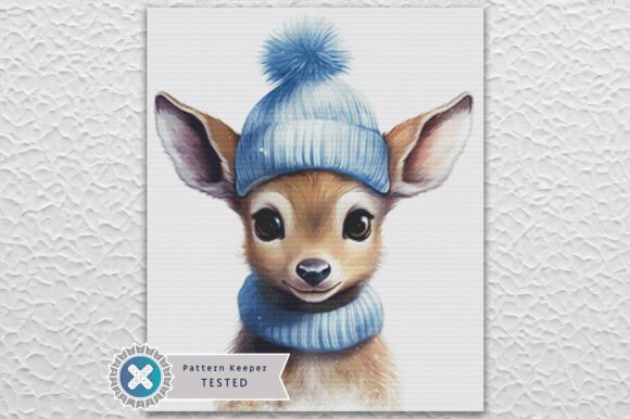 Winter Baby Deer Cross Stitch Pattern