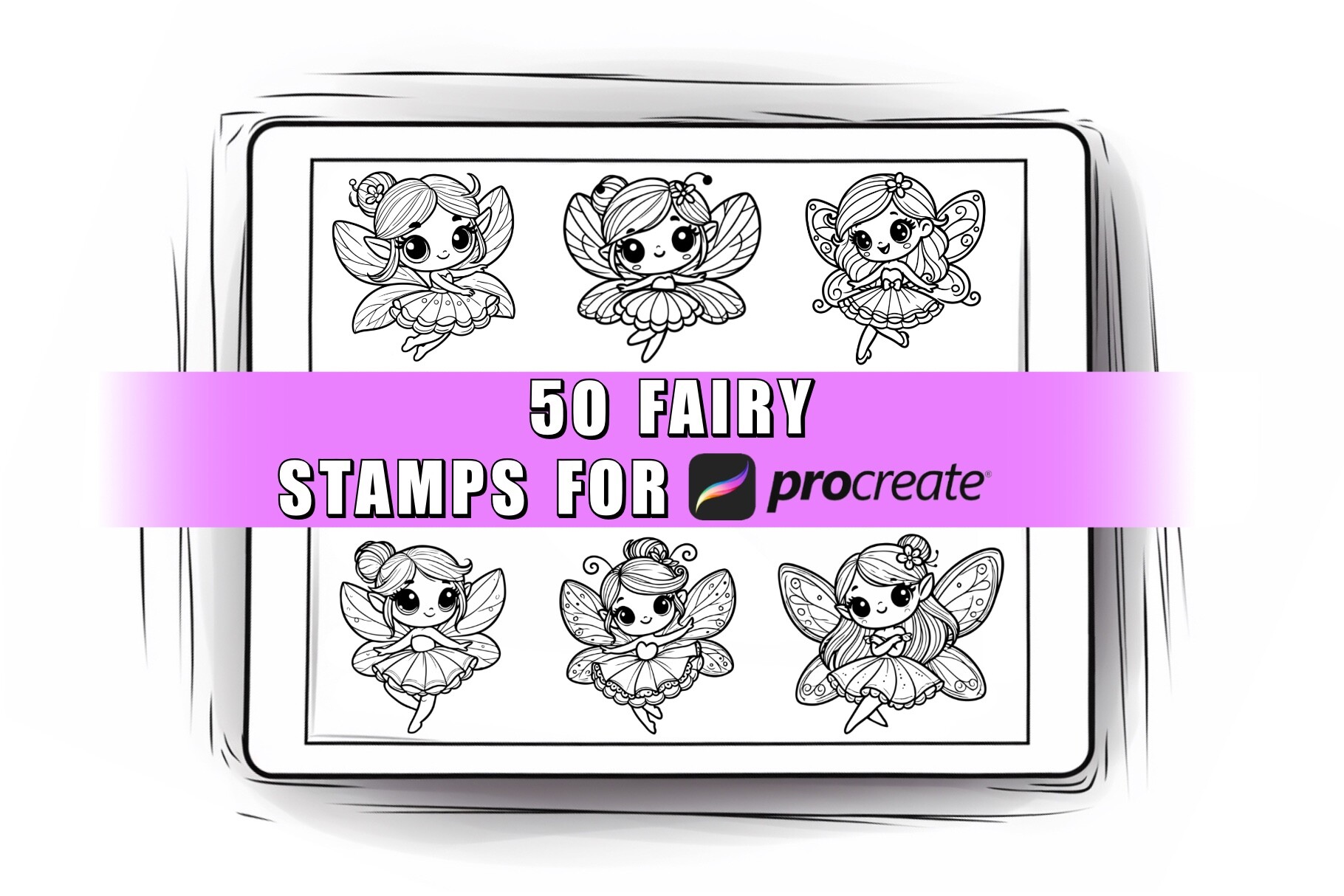 50 Fairy Procreate Stamps Brushes Graphic by ProcreateSale · Creative ...