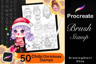 50 Procreate Chibi Christmas Stamps Graphic by DrawingStoryShop ...