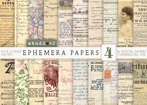 Antique Paper Ephemera Pack V4
