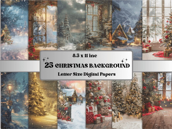 Christmas Scenes Background Paper