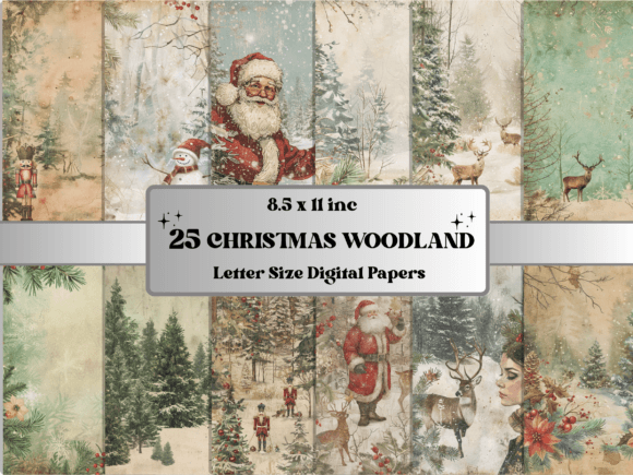 Christmas Woodland Junk Journal Paper