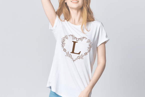 Floral Heart Monogram Font - Preview 6