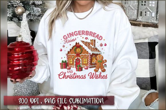 Gingerbread Kisses and Christmas Wishes Graphic Illustrations By Extreme DesignArt