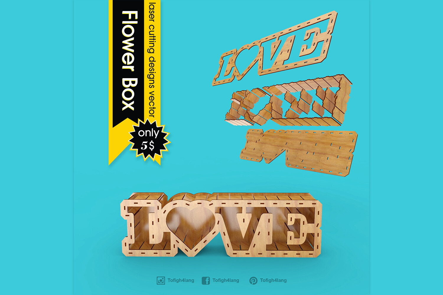 LOVE Flower Box | Laser Cut Box | SVG · Creative Fabrica