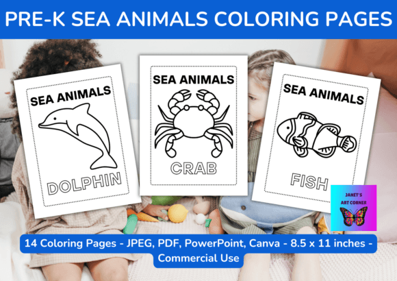 PreK Sea Animals Coloring Pages