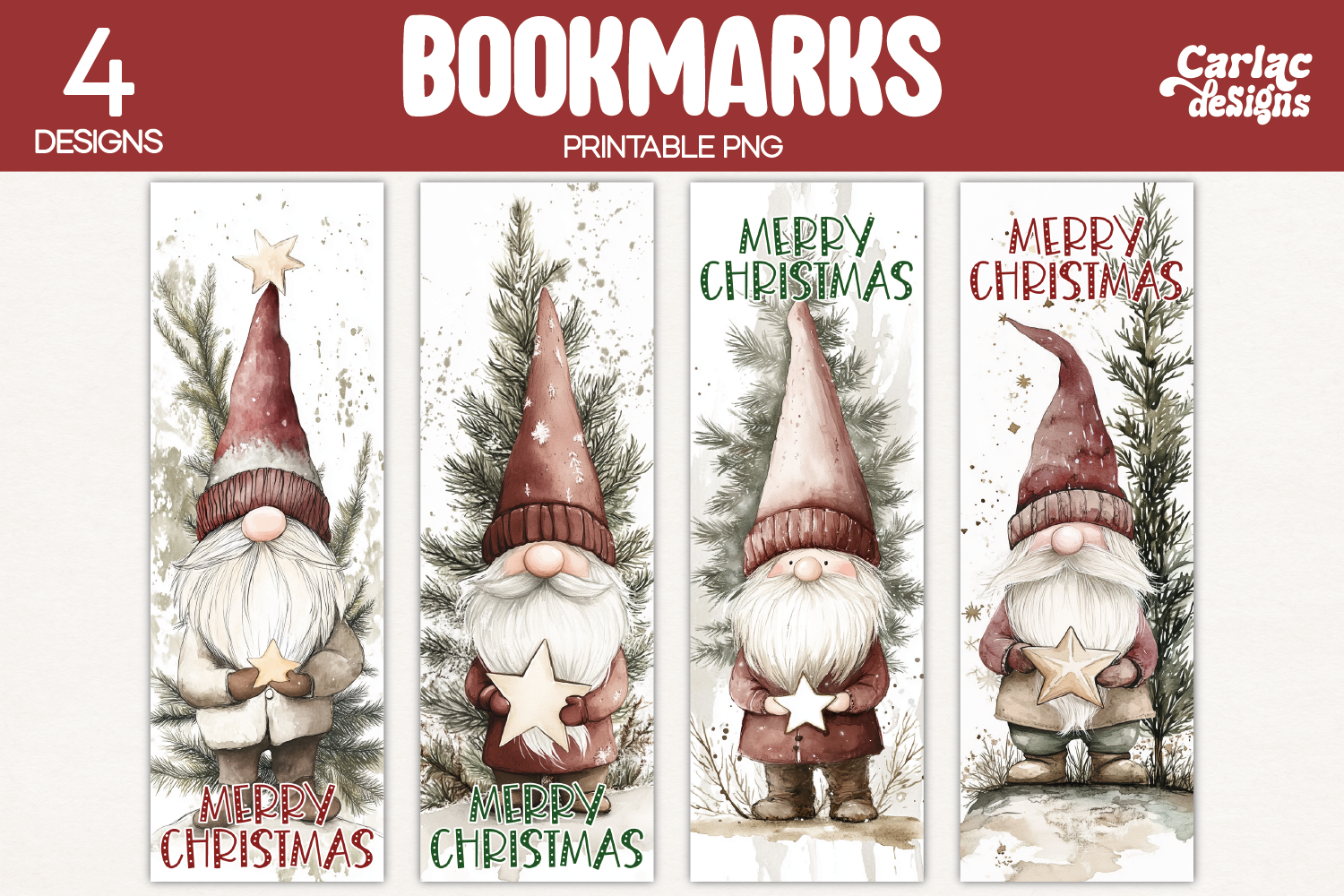 Buck Bookmark Printable Christmas Bookmarks Graphic by Carla C Designs · Creative Fabrica