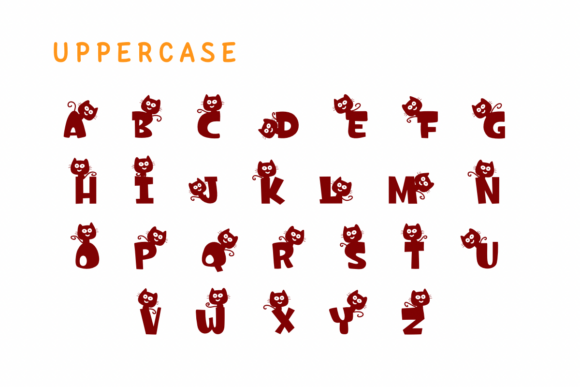 Shadow Cat Font PNG with transparent background - Preview 1
