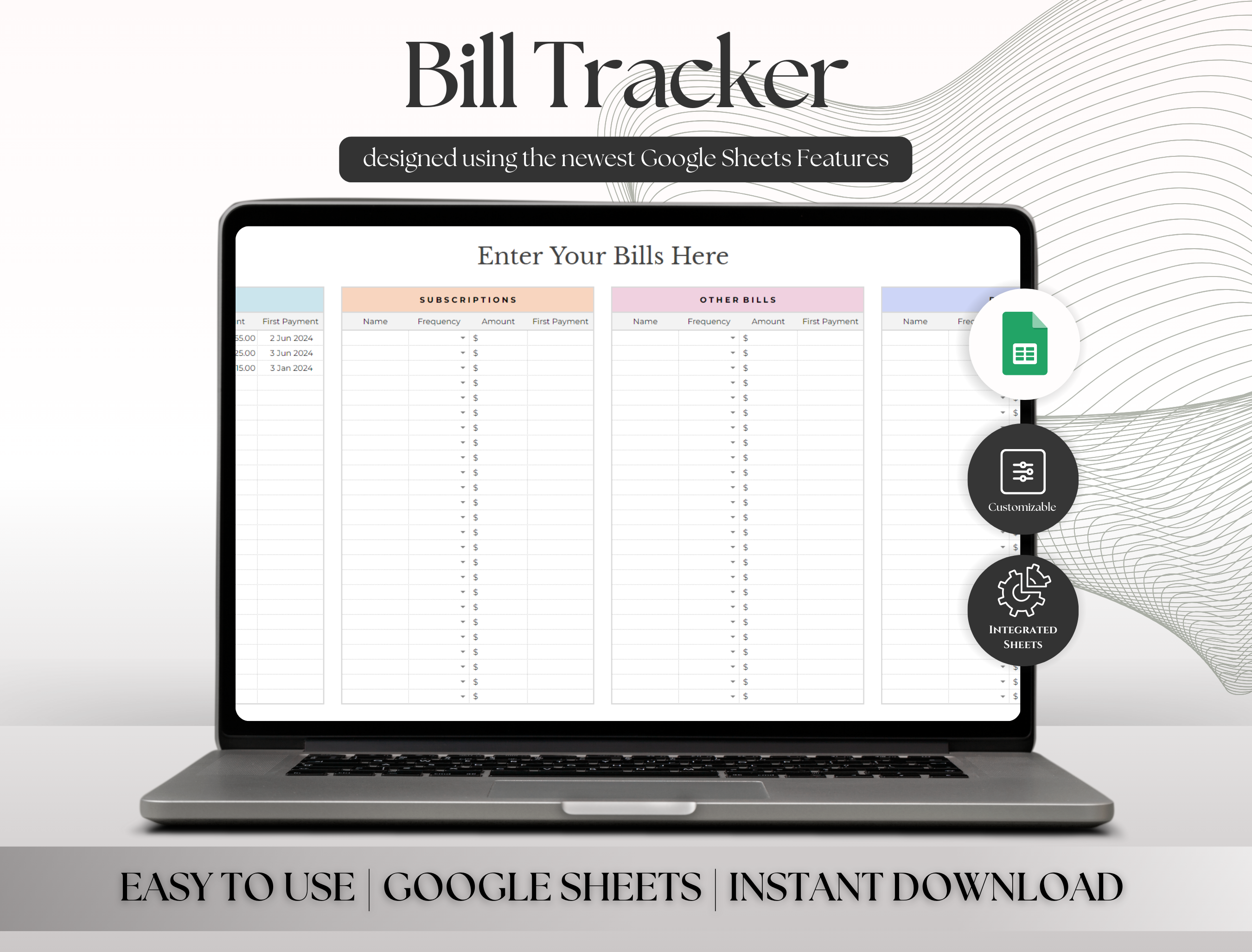 Bill Tracker Spreadsheet