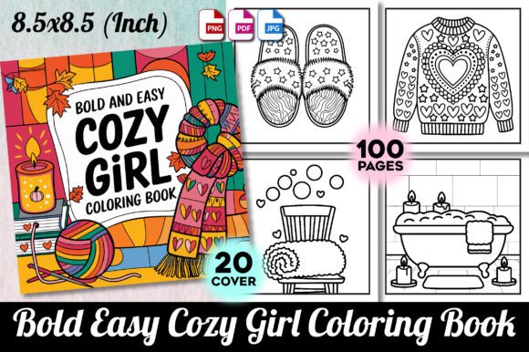 Bold and Easy Cozy Girl Coloring Pages