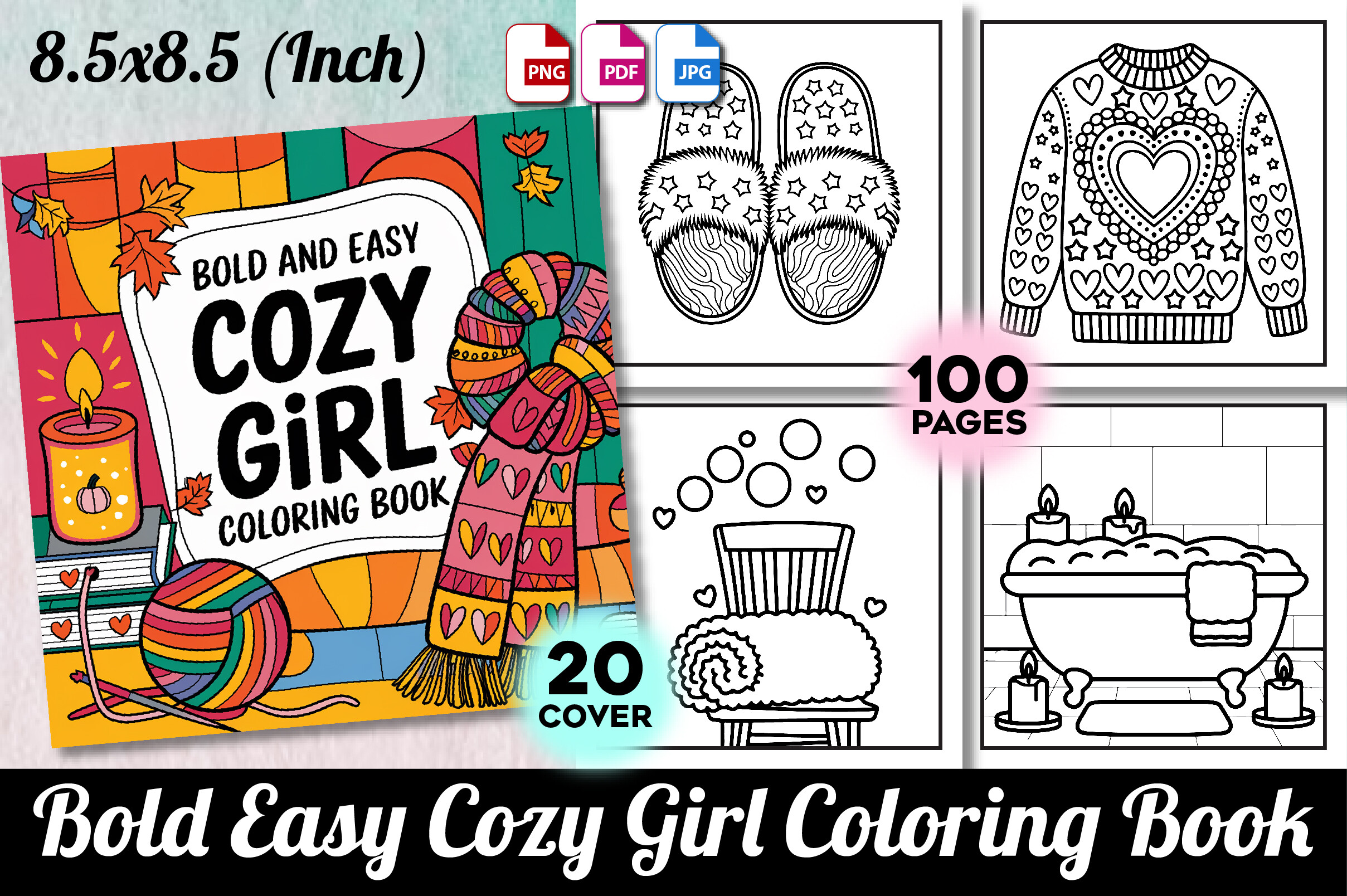 Bold and Easy Cozy Girl Coloring Pages