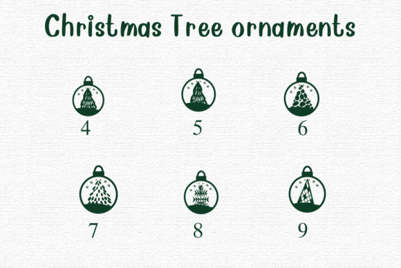 Christmas Tree Ornaments Font PNG with transparent background - Preview 3