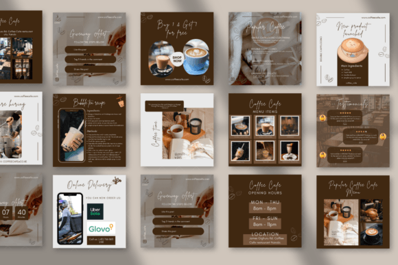 Preview of Coffee Cafe Instagram Post coffee shop social media template